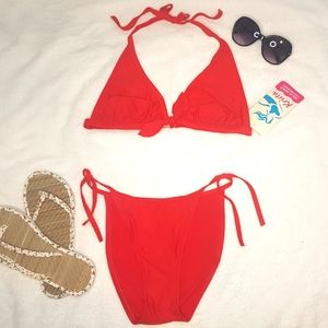 🆕️Krista Sexy Red Tie-up halter Bikini BNWT